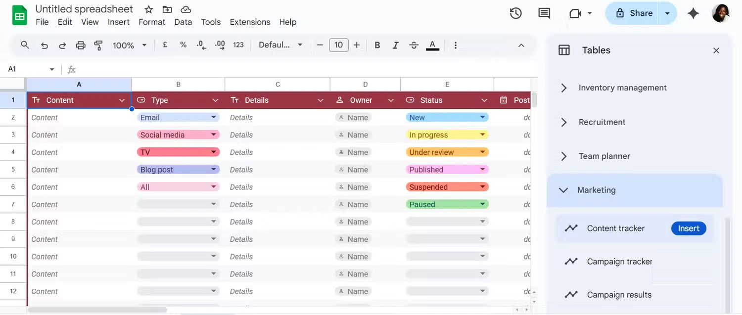 How to Use Google Sheets' Pre-Built Tables Feature to Organize and Analyze Data Picture 3