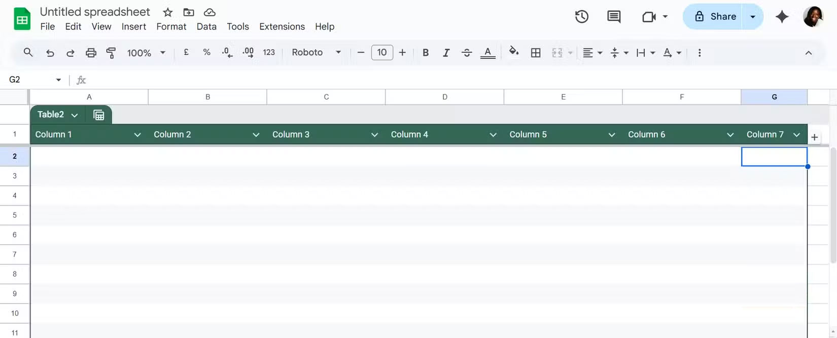 How to Use Google Sheets' Pre-Built Tables Feature to Organize and Analyze Data Picture 6