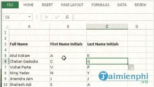 Picture 3 of How to use the Flash Fill function to filter data in Excel 2013