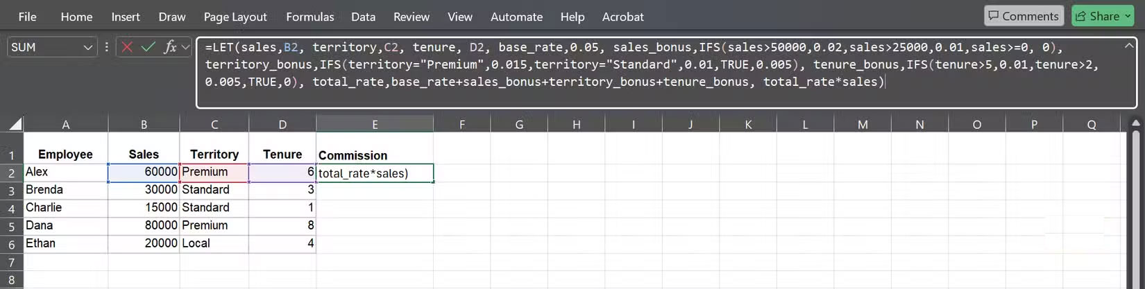 How to use IFS and LET functions instead of nested IF statements in Excel Picture 7