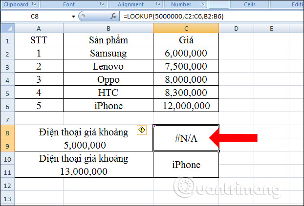 Picture 6 of How to use the LOOKUP function in Excel - Data search function