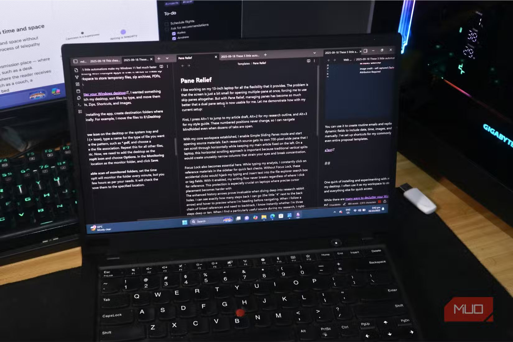 How to use the Pane Relief plugin to get a dual pane layout in Obsidian Picture 1