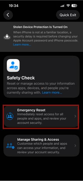 How to use the Safety Check feature to prevent others from tracking you. Picture 2