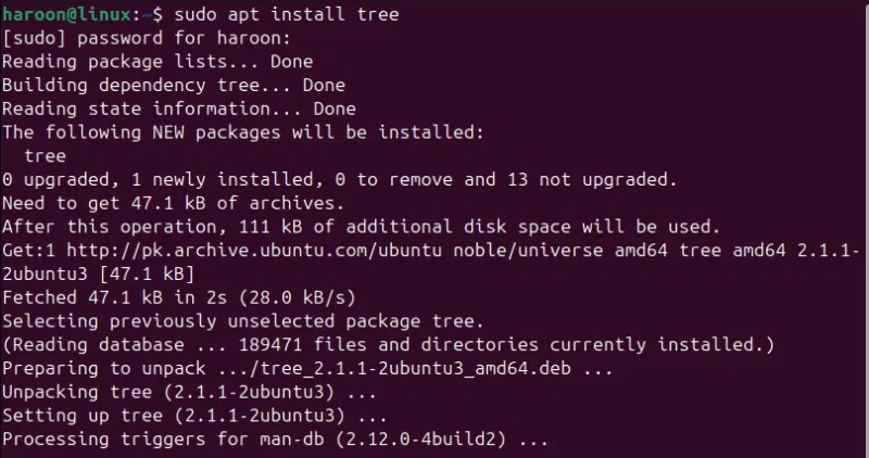 How to use Tree command to navigate file directory in Linux Picture 1