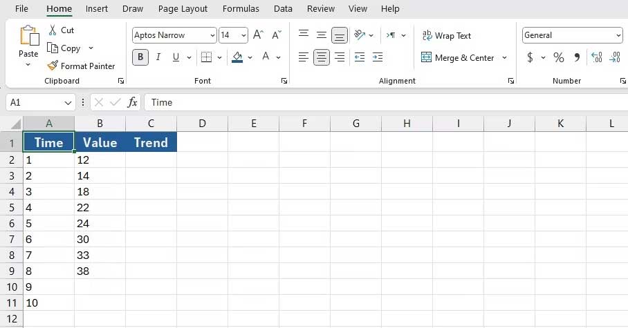 How to use the TREND function in Excel Picture 2
