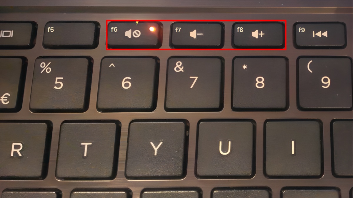 Picture 1 of How to use the volume up and down shortcut keys on a laptop or computer.