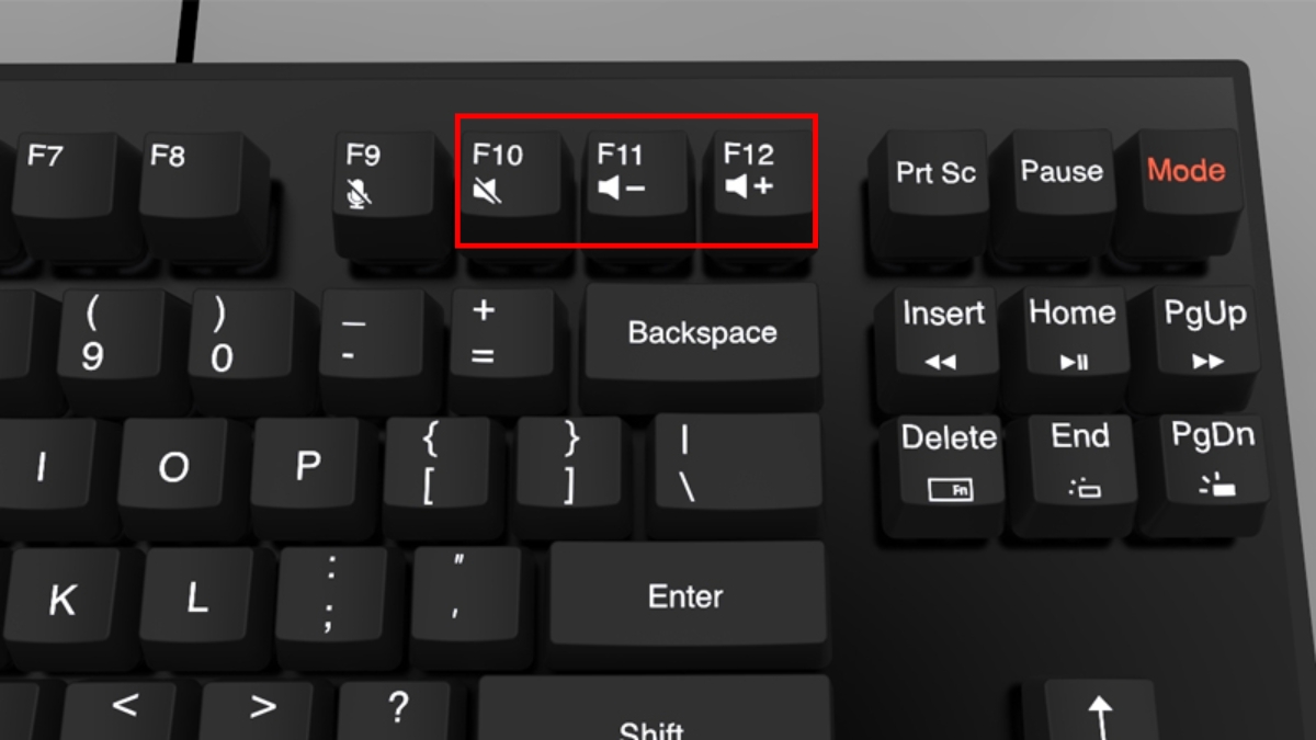 Picture 2 of How to use the volume up and down shortcut keys on a laptop or computer.