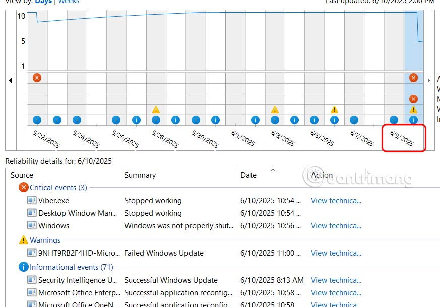 How to use Windows Reliability Monitor to check Windows health Picture 6