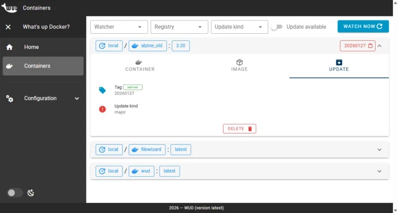 Picture 5 of How to use WUD to monitor container updates