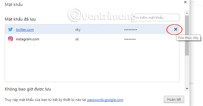 Picture 28 of How to view and quickly delete saved passwords on Chrome.