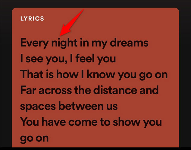 How to view song lyrics on Spotify Picture 3