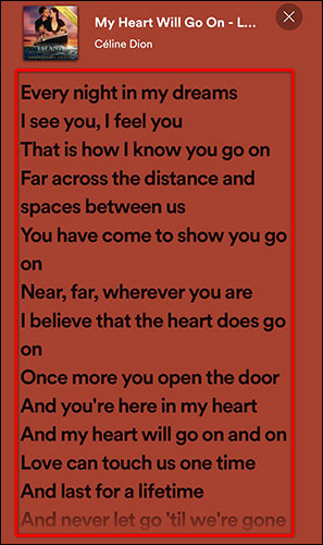 How to view song lyrics on Spotify Picture 4