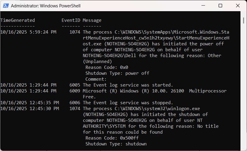 How to view Windows startup and shutdown history Picture 7