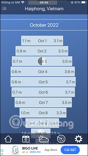 How to view tide schedule on phone Picture 4