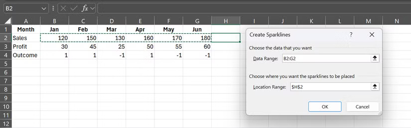 How to visualize a trend in an Excel cell Picture 3