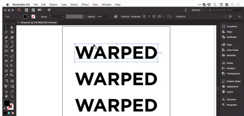 Picture 2 of How to Warp, bend text in Adobe Illustrator