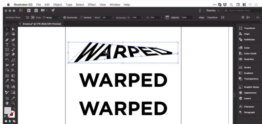 Picture 7 of How to Warp, bend text in Adobe Illustrator