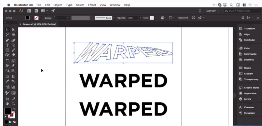Picture 8 of How to Warp, bend text in Adobe Illustrator