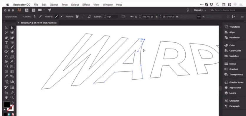 Picture 9 of How to Warp, bend text in Adobe Illustrator