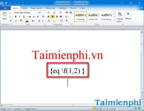 How to write fractions in Word 2010, 2013, 2016, 2019, 2020 Picture 2