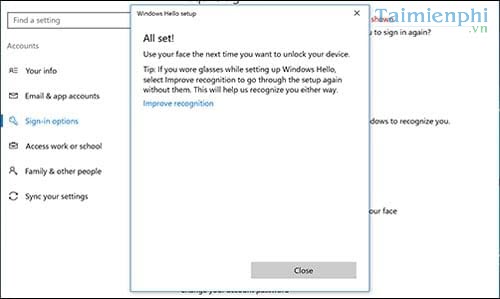 Picture 8 of Improve facial recognition capabilities on Windows 10