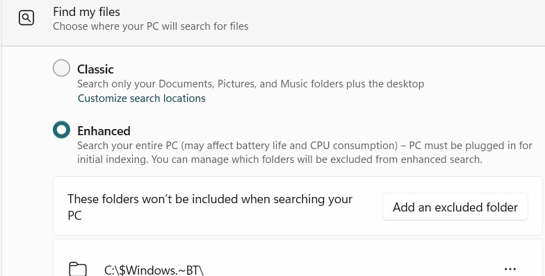Guide to configuring Windows 11 search indexing Picture 1