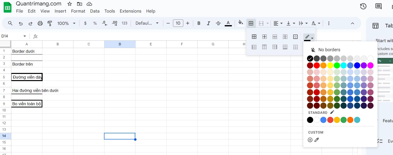 Formatting borders in Google Sheets Picture 7