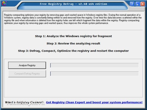 Picture 10 of Install and use Free Registry Defrag to defragment your hard drive.