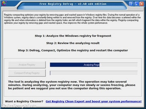 Picture 11 of Install and use Free Registry Defrag to defragment your hard drive.
