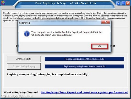 Picture 12 of Install and use Free Registry Defrag to defragment your hard drive.