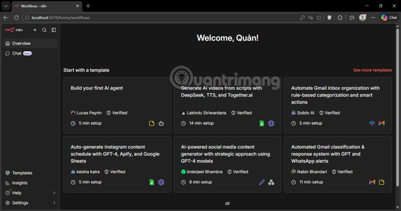 Instructions for installing and using n8n on Windows 11 Picture 9