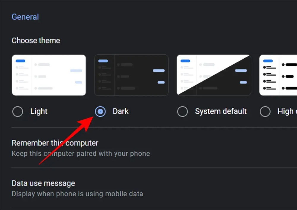 Instructions for activating Google Messages black background - TipsMake.com