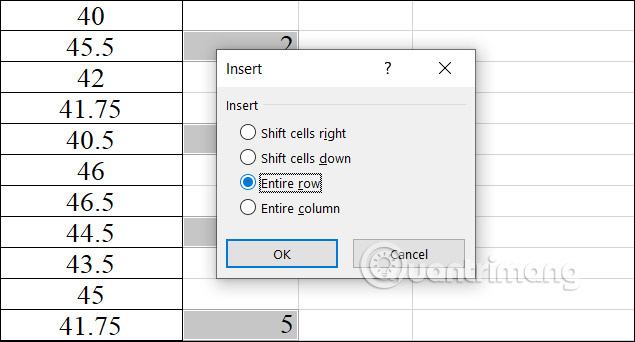 Picture 8 of Instructions on adding alternating blank rows in Microsoft Excel