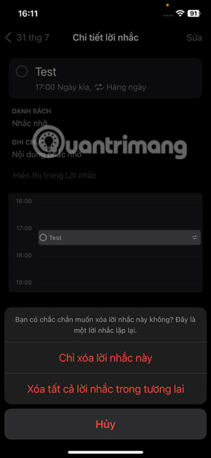 Instructions for adding reminders to iPhone Calendar Picture 11