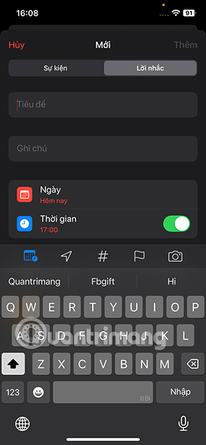 Instructions for adding reminders to iPhone Calendar Picture 3