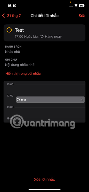 Instructions for adding reminders to iPhone Calendar Picture 9