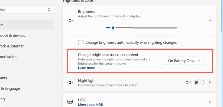 Instructions for adjusting Windows 11 screen brightness Picture 6