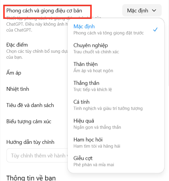 Instructions on how to customize ChatGPT voice to your liking. Picture 2