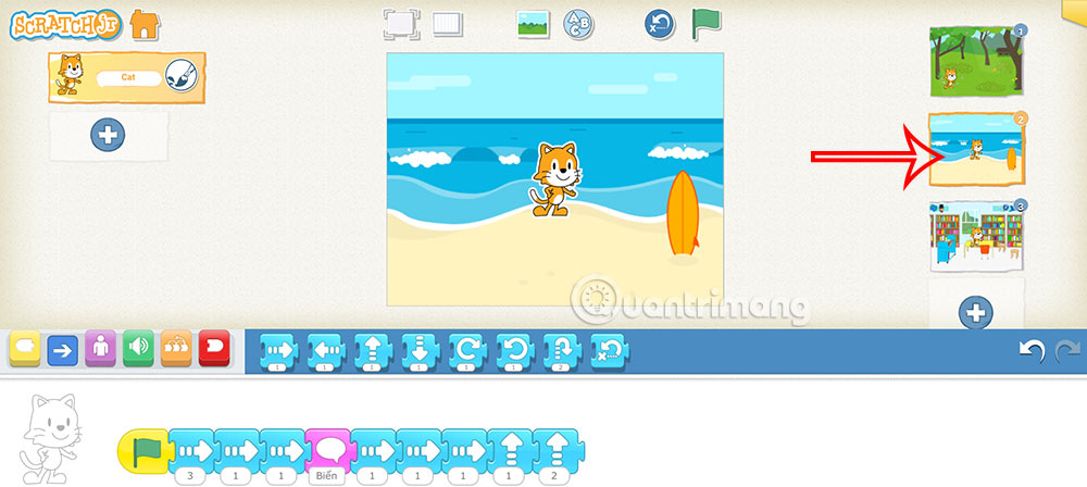 Instructions for building text animations on ScratchJR Picture 1