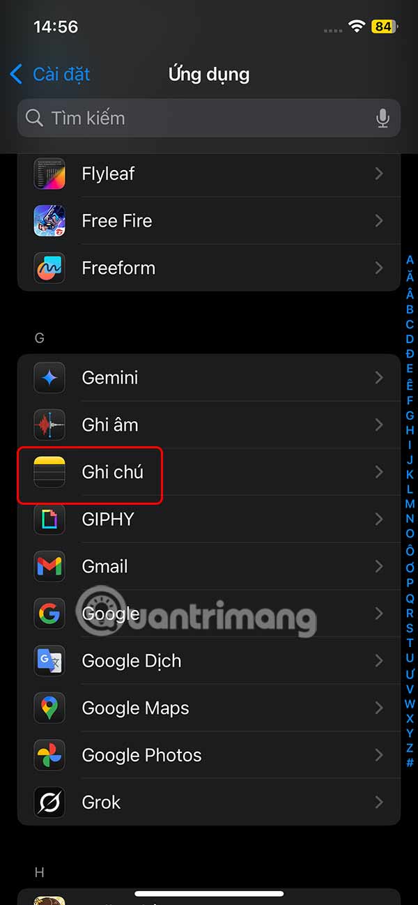 Instructions to change default account in Apple Note Picture 2