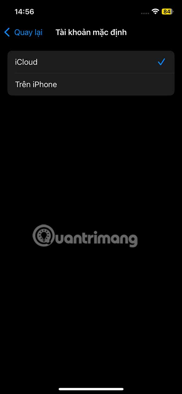 Instructions to change default account in Apple Note Picture 6