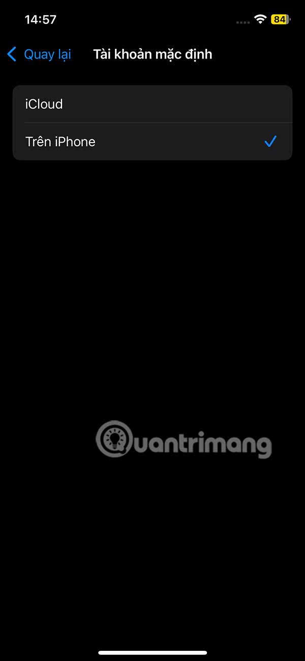 Instructions to change default account in Apple Note Picture 7