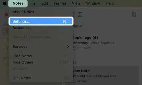 Instructions to change default account in Apple Note Picture 8