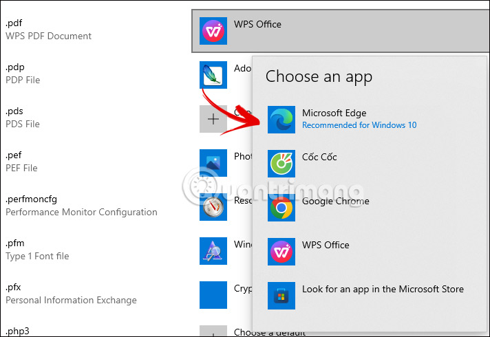 Instructions for changing the default PDF reader on Windows 10 Picture 5