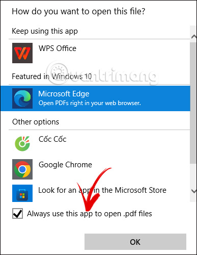 Instructions for changing the default PDF reader on Windows 10 Picture 7