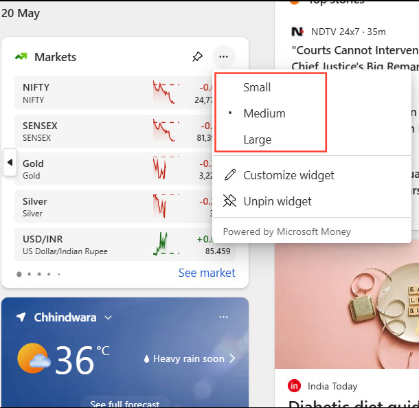 How to resize Windows 11 widgets Picture 2
