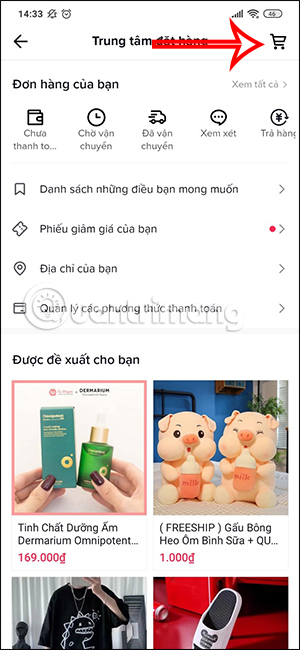 Instructions for checking shopping cart on TikTok Shop Picture 5