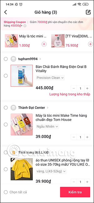 Instructions for checking shopping cart on TikTok Shop Picture 6