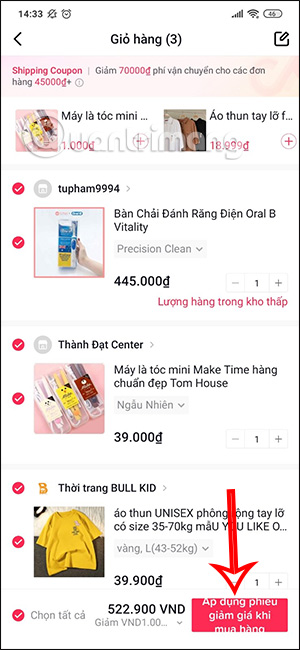 Instructions for checking shopping cart on TikTok Shop Picture 8