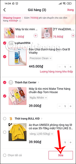 Instructions for checking shopping cart on TikTok Shop Picture 9